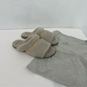 Aquatalia Gray Shearling Slippers
